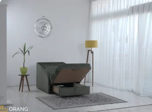 مبل تخت خوابشو مدل اکسان لگنی ( 1 نفره ) مکانیزم باز شدن