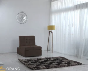 حالت نشیمن مبل تختخواب شو مدل ریلی هتلی فلاور ( 1 نفره ) اورنگ