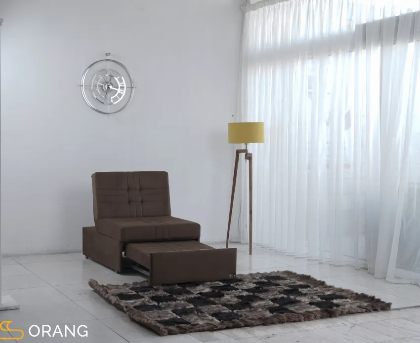 مکایزم ساده مبل تختخواب شو مدل ریلی هتلی فلاور ( 1 نفره ) اورنگ