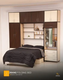 تخت دیواری تاشو دونفره MDF برجسته