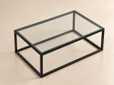 میز جلو مبلی مکعبی مدرن رویه شیشه از نما بالا